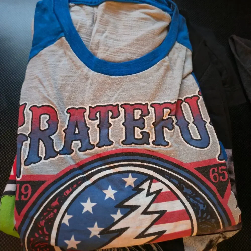 Grateful Dead Raglan 3/4 Sleeve Shirt Size Large Steal Your Face 1965 Baseball
